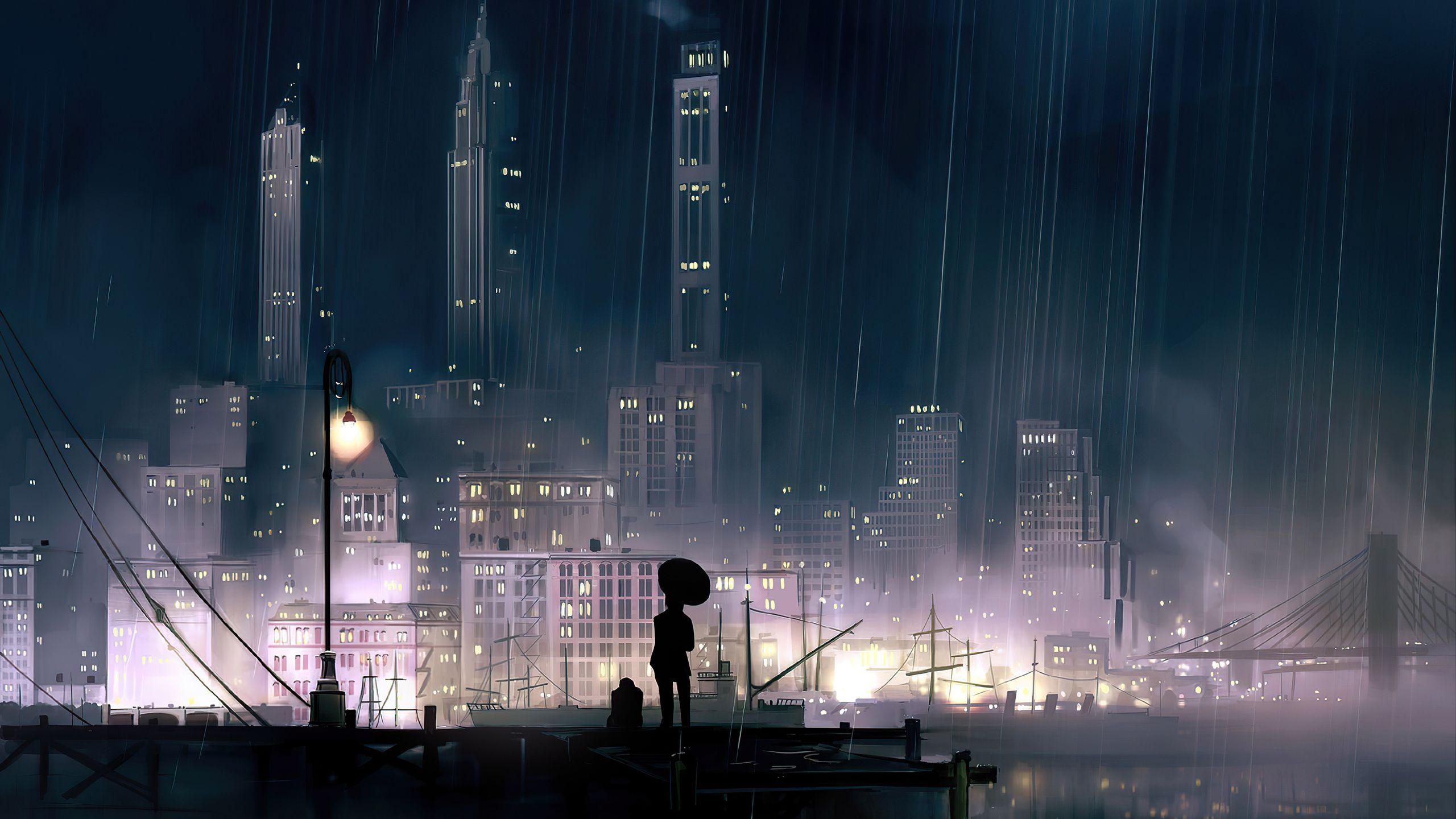 Night city anime k wallpapers