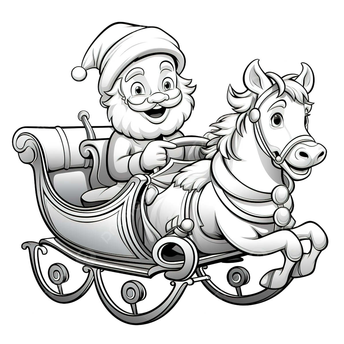 Sleigh coloring book png transparent images free download vector files