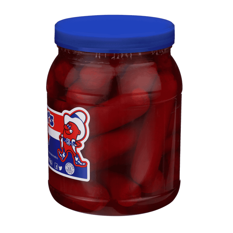 Big johns red hots pickled sausage oz plastic jar