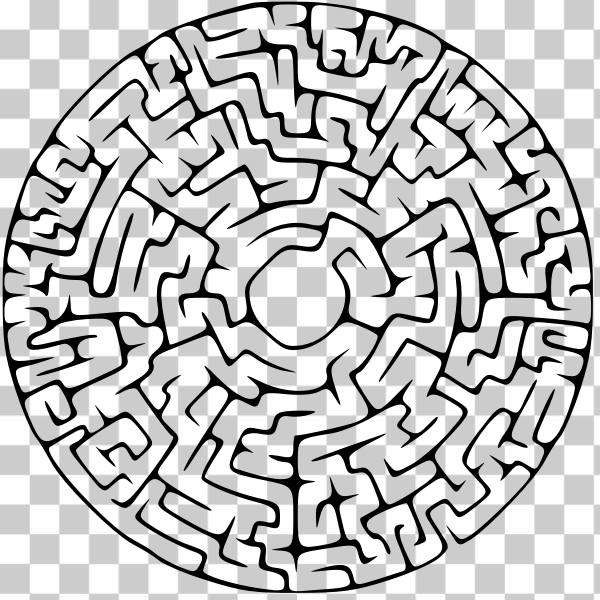 Free svg circular maze puzzle