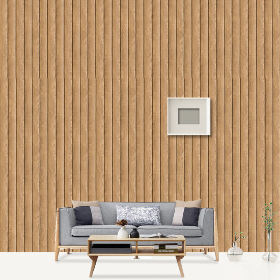 D retro imitation wood grain self adhesive wallpaper