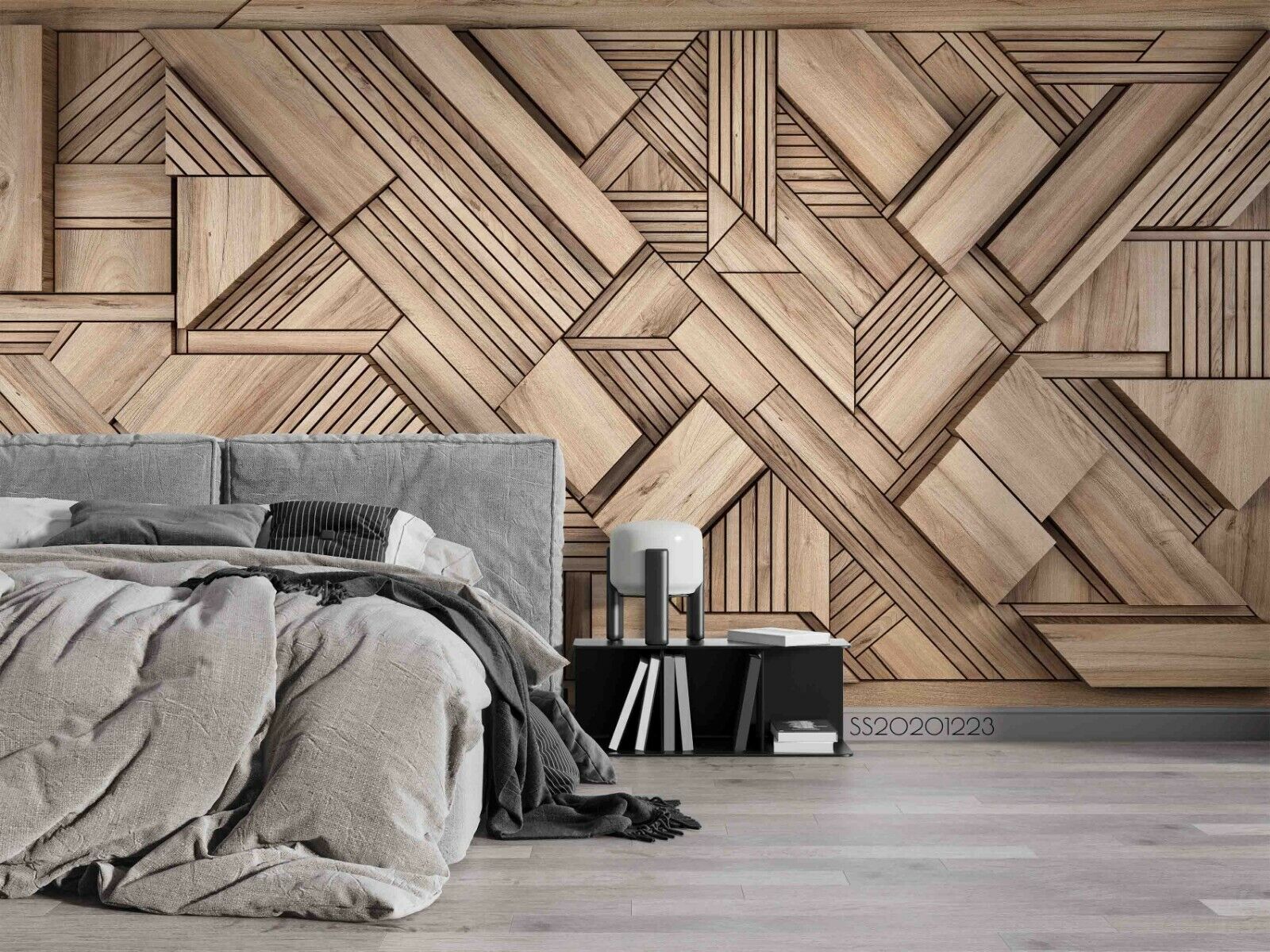 D wood texture geometric wallpaper wall murals removable wallpaper