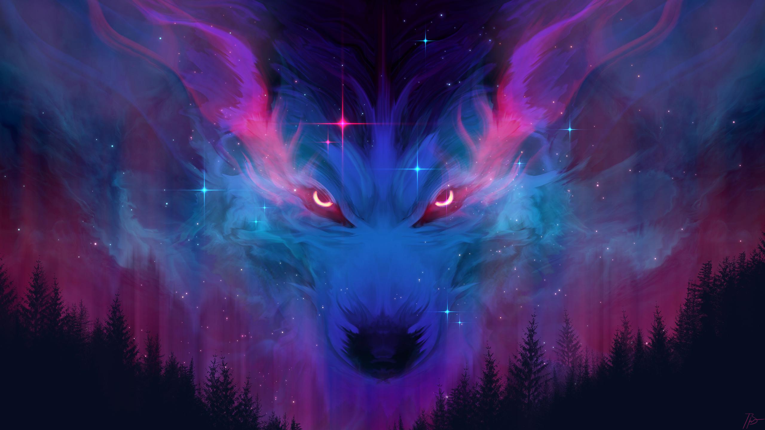 Cosmic wolf hd wallpaper