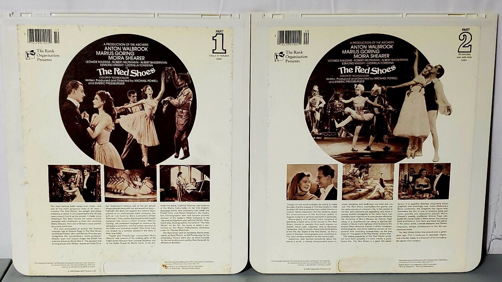 The red shoes ced selectavision videodisc disc set anton walbrook