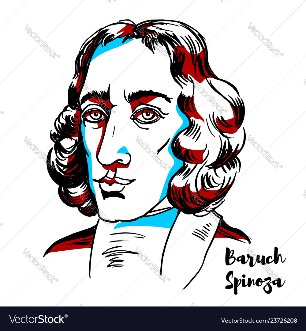 Baruch spinoza portrait royalty free vector image