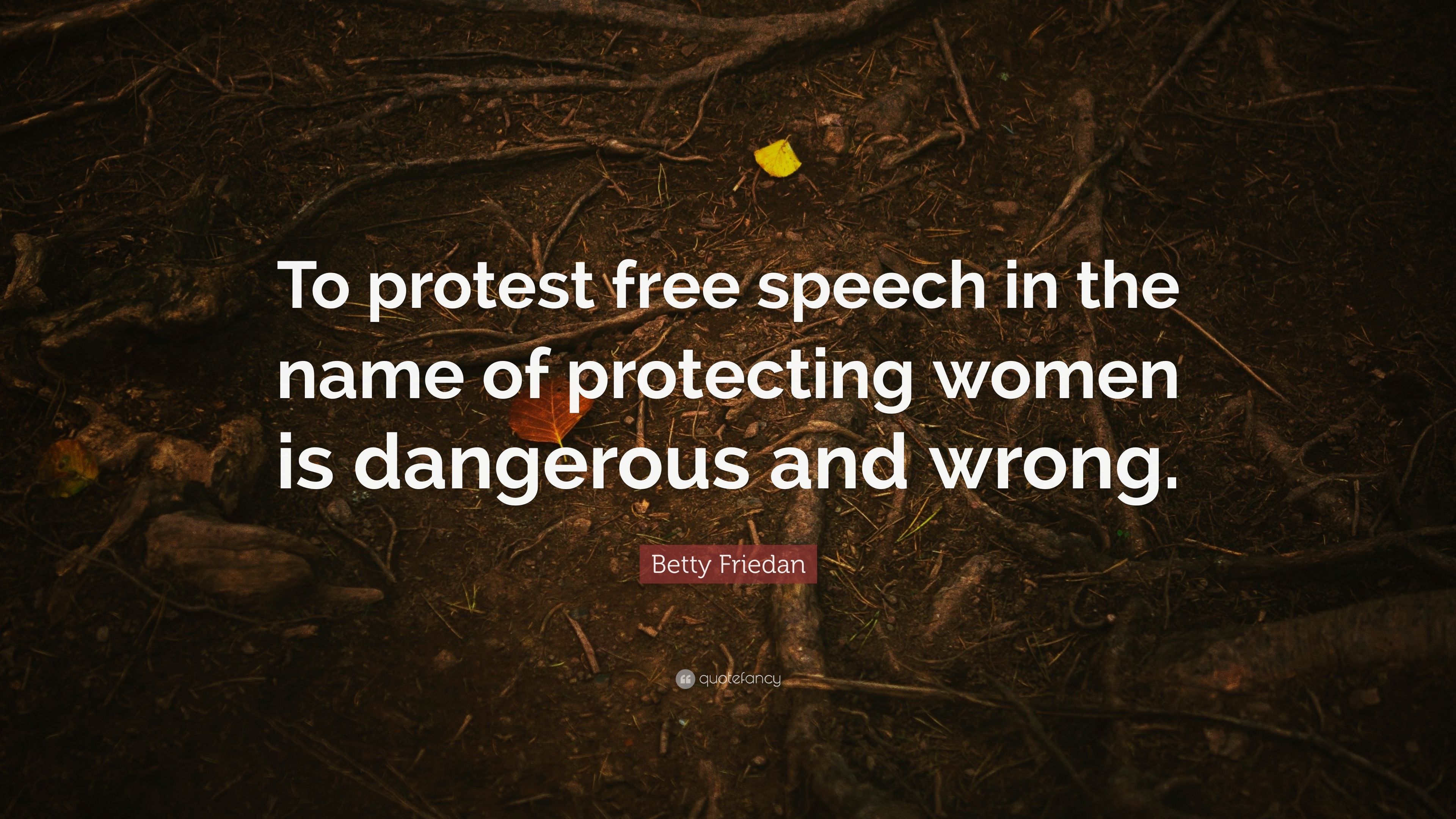 Betty friedan quote âto protest free speech in the name of protecting women is dangerous and