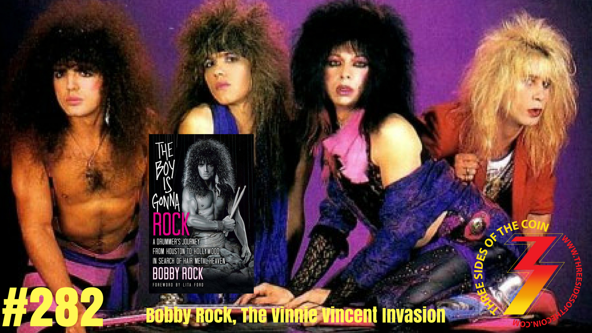 Ep bobby rock former drummer with the vinnie vincent invasion three sides of the coin
