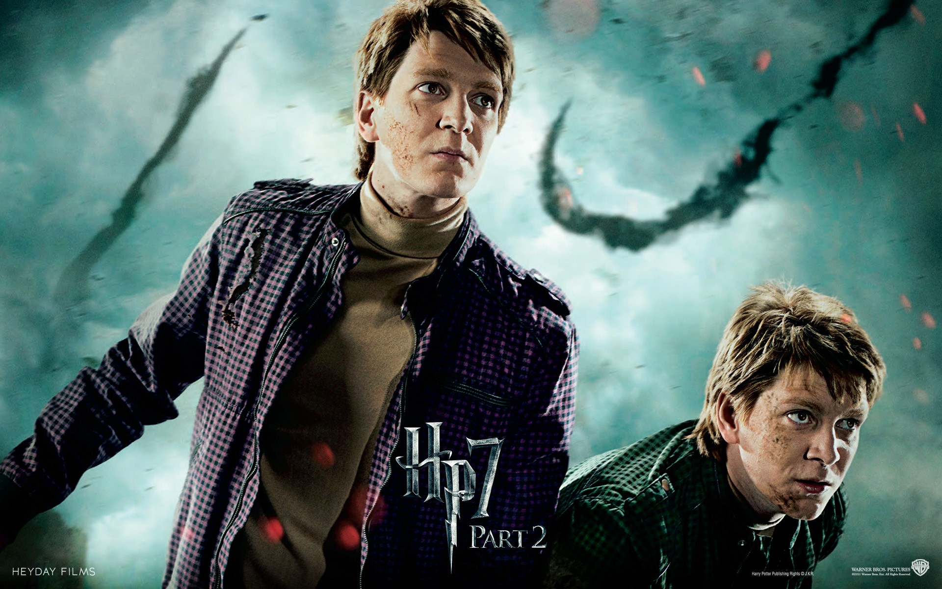 Fantasy movies film harry potter magic harry potter and the deathly hallows movie posters fred weasley george weasley oliver phelps james phelps wallpaper x