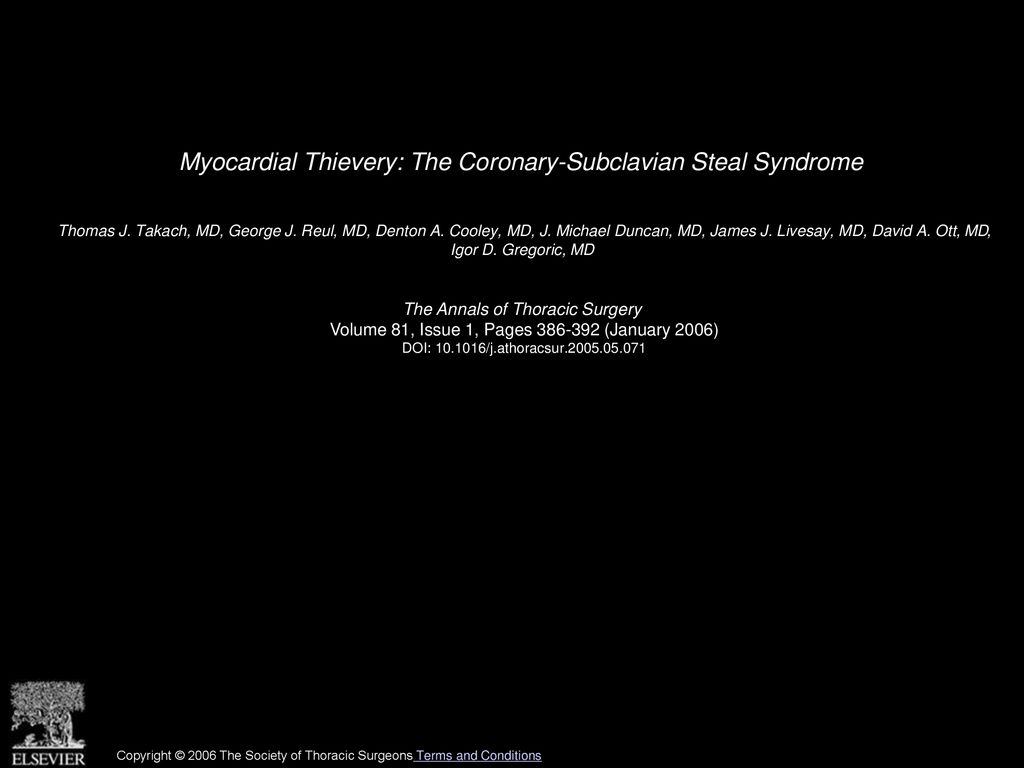 Myocardial thievery the coronary