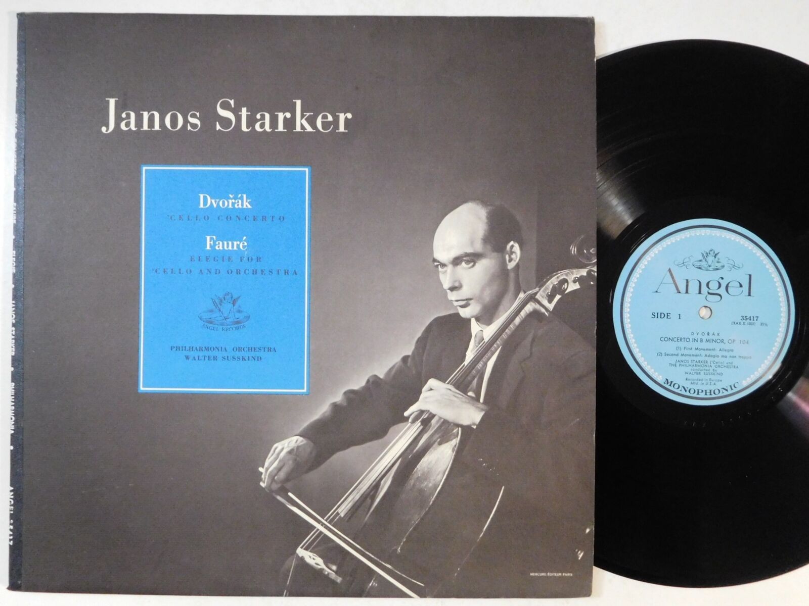 Janos starker dvorak cello concerto faure elegie angel lp classical record