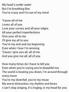 All of Me - John Legend 🎧 #song #music #lyrics #spotify #allofme #joh