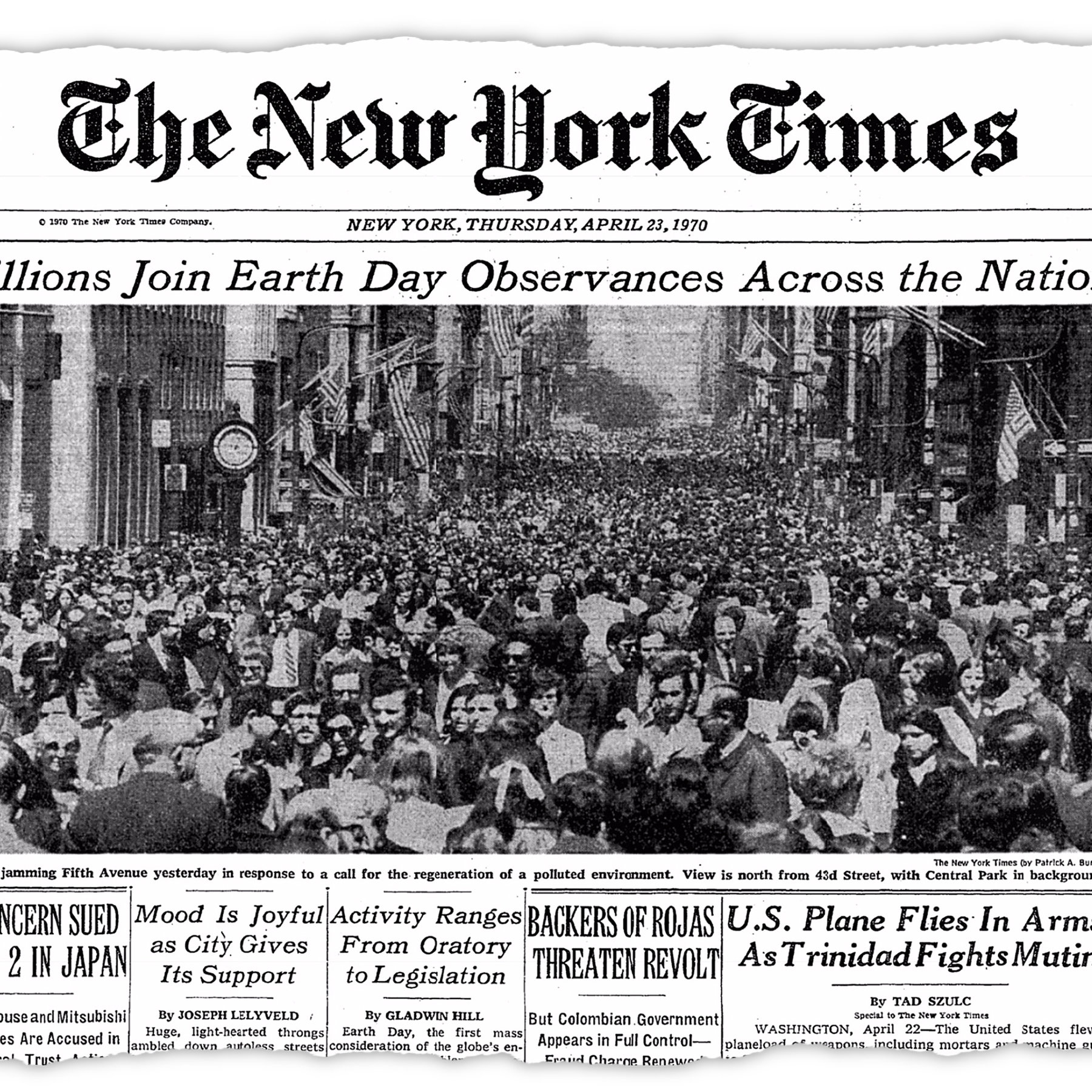 How the times covered the first earth day years ago