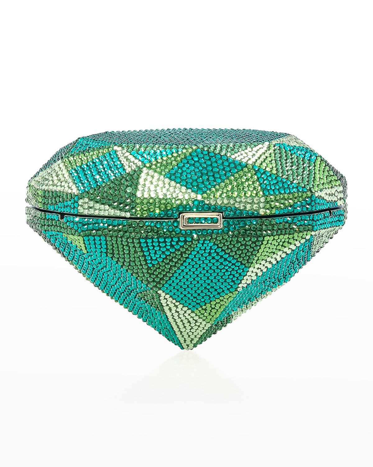 Judith leiber couture emerald diamond crystal minaudiere neiman marcus
