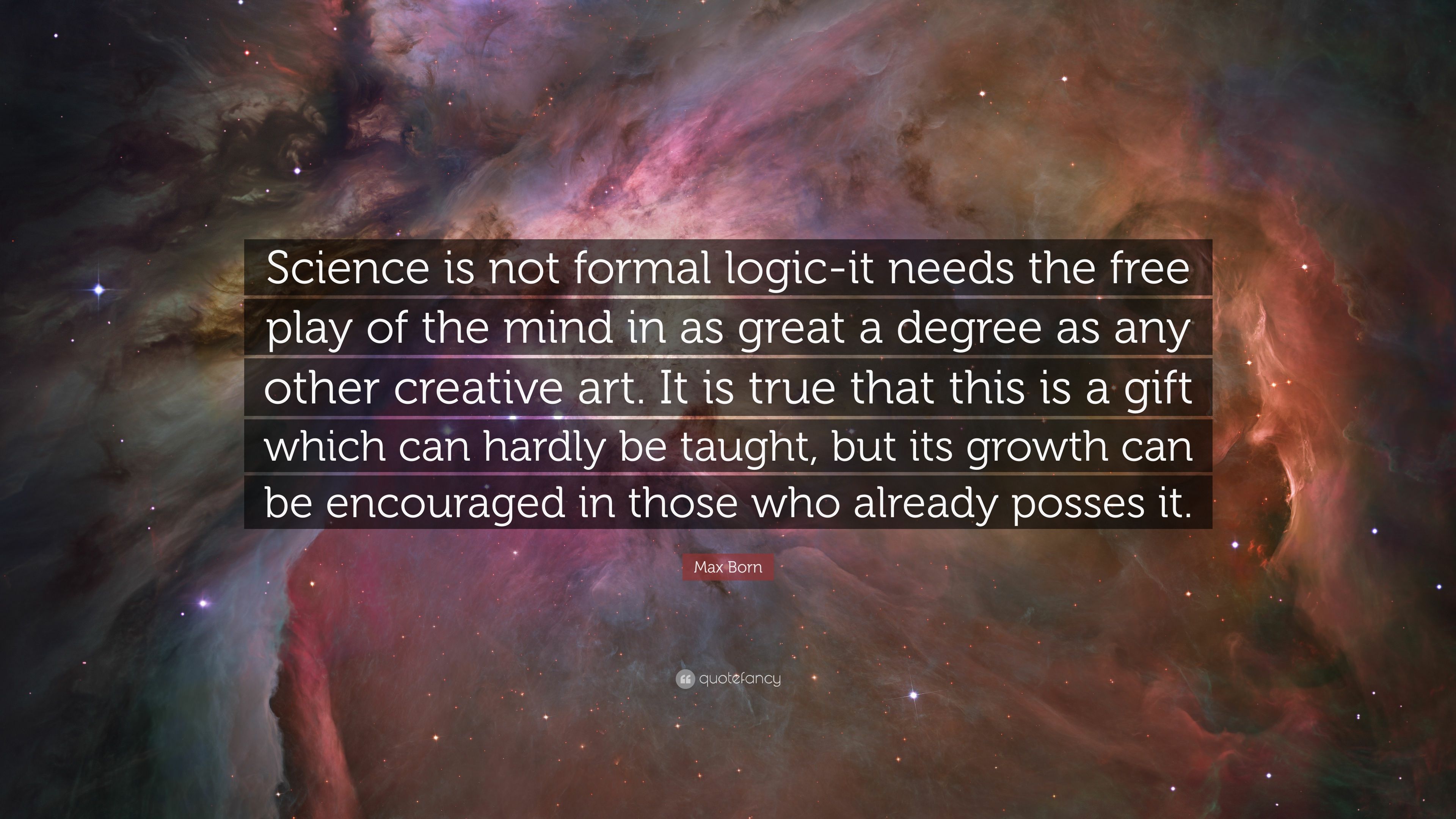 Max born quote âscience is not formal logic