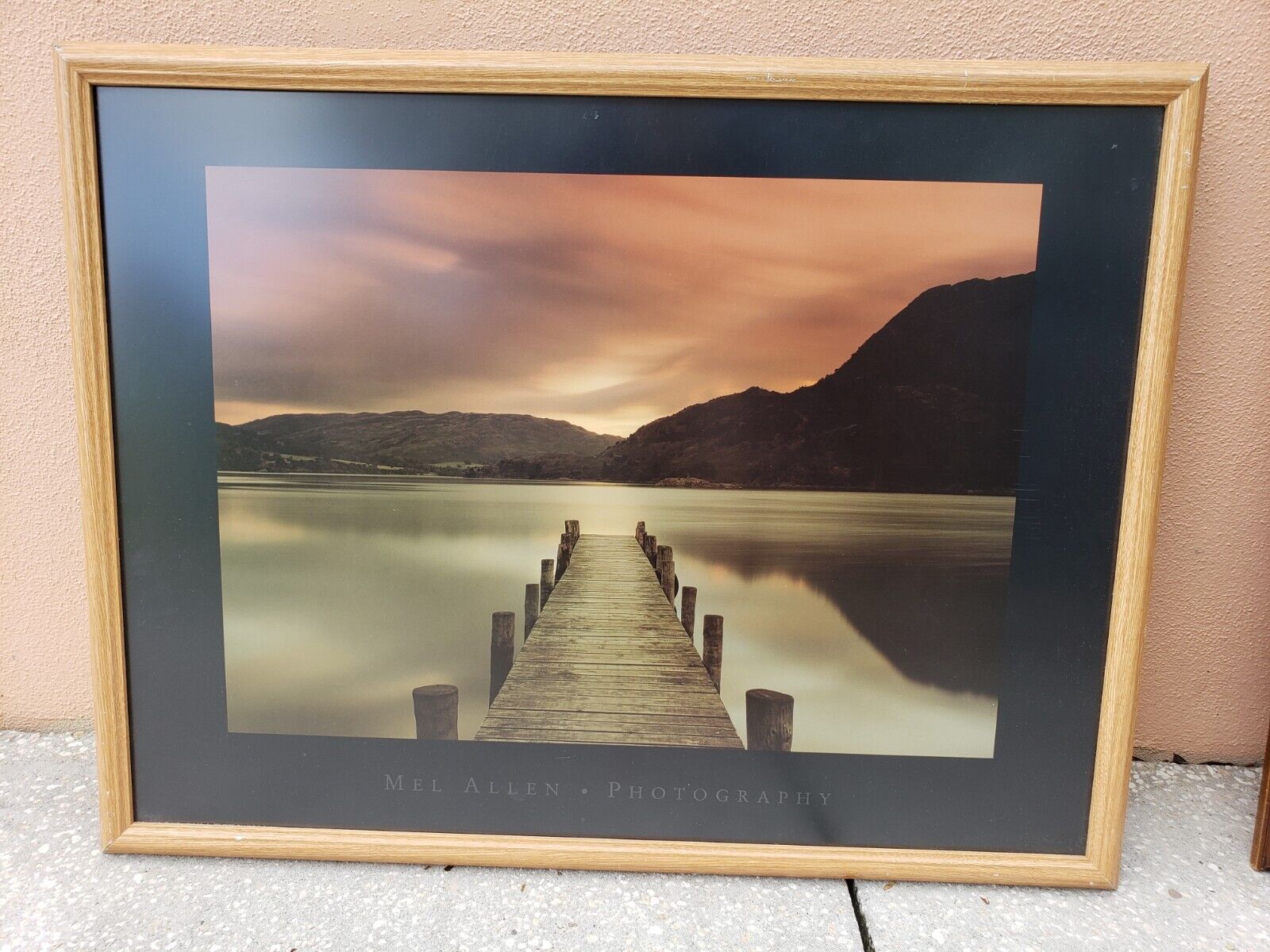 Ullswater by mel allen art print sunset lake dock mountains photo poster framed