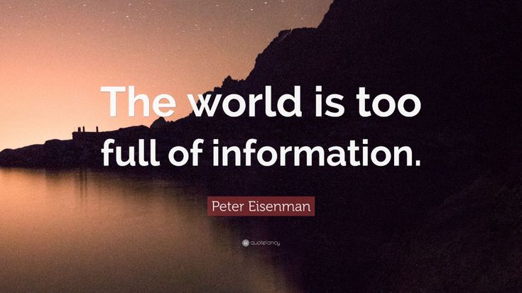 Peter eisenman quote âthe world is too full of informationâ wallpapers