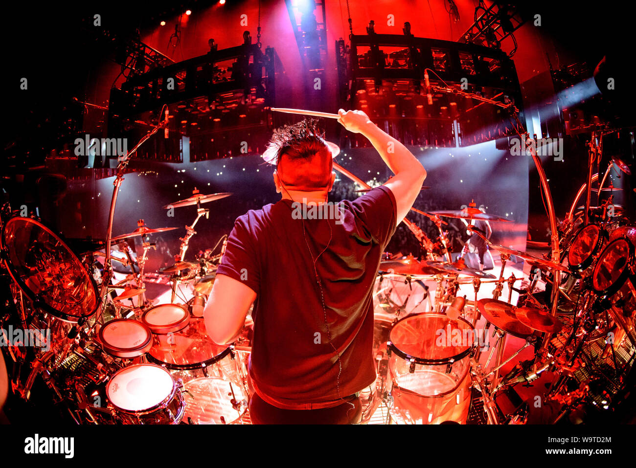 August toronto ontario canada drummer ray luzier of an american nu metal band korn performs at budweiser stage in toronto credit image igor vidyashevzuma wire stock photo