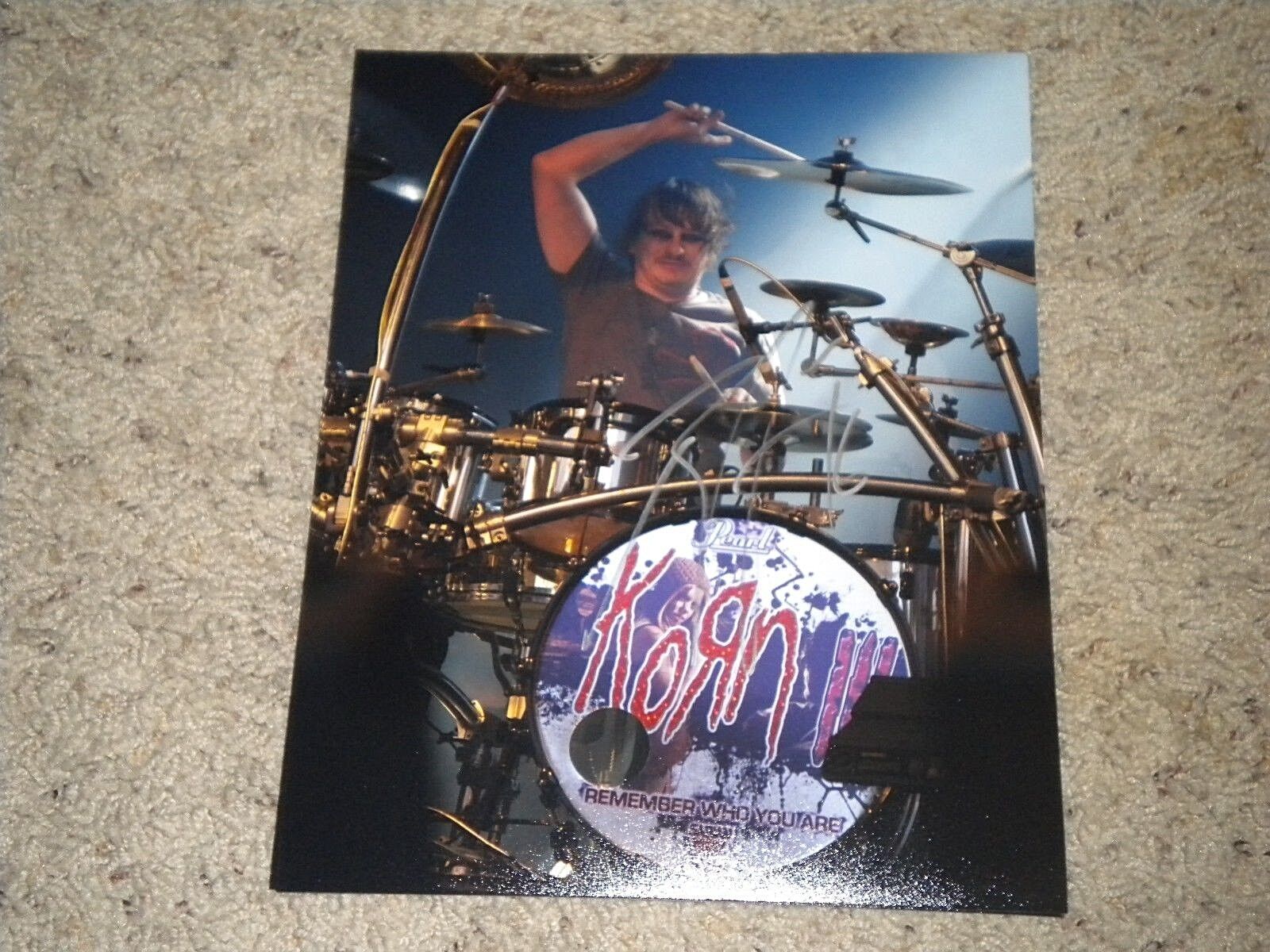 Korn drummer ray luzier signed x photo coa