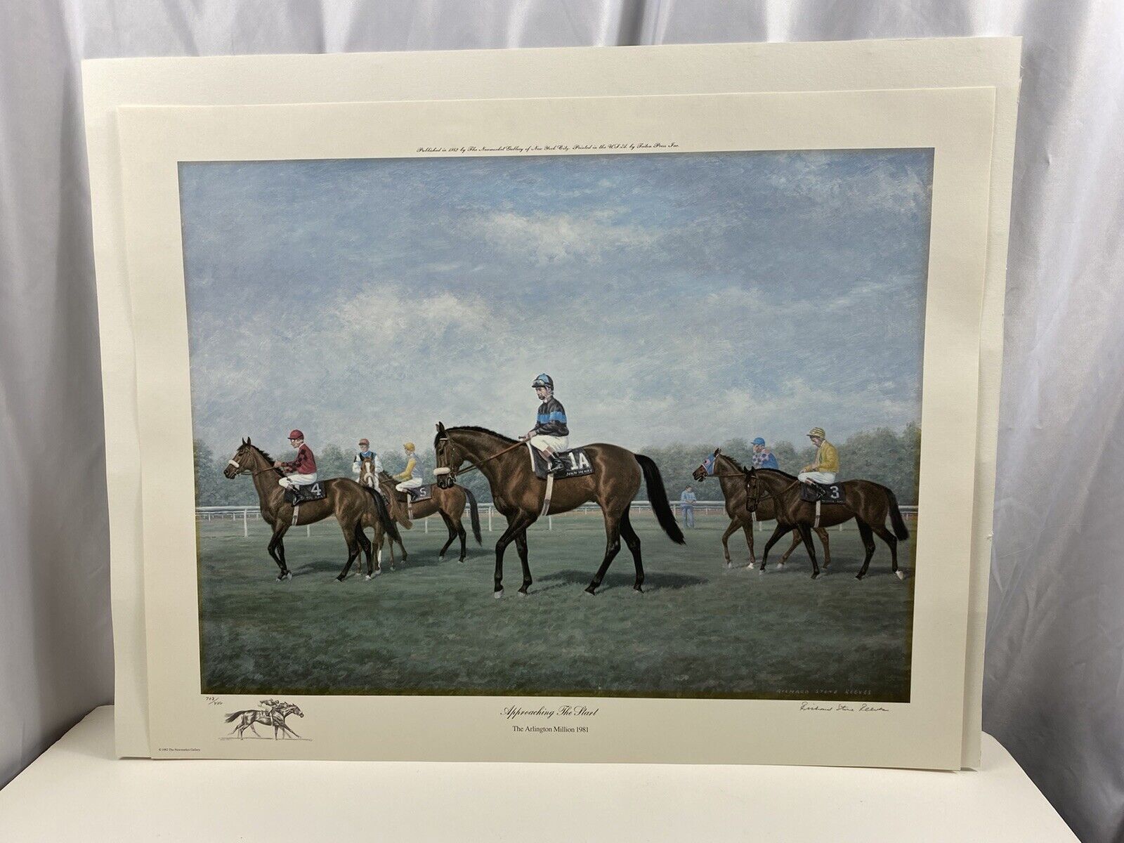 Richard stone reeves approaching the start john henry horse racing art signed