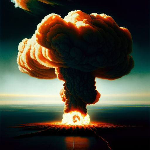 A nuclear bomb exploding by moshe freed