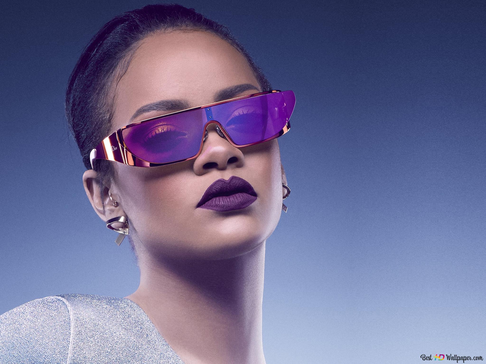 Rihanna in purple shades k wallpaper download