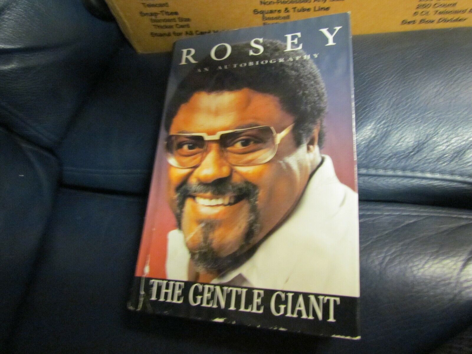 Rosey grier autographed signed rosey an autobiography the gentle giant book jsa auction cert
