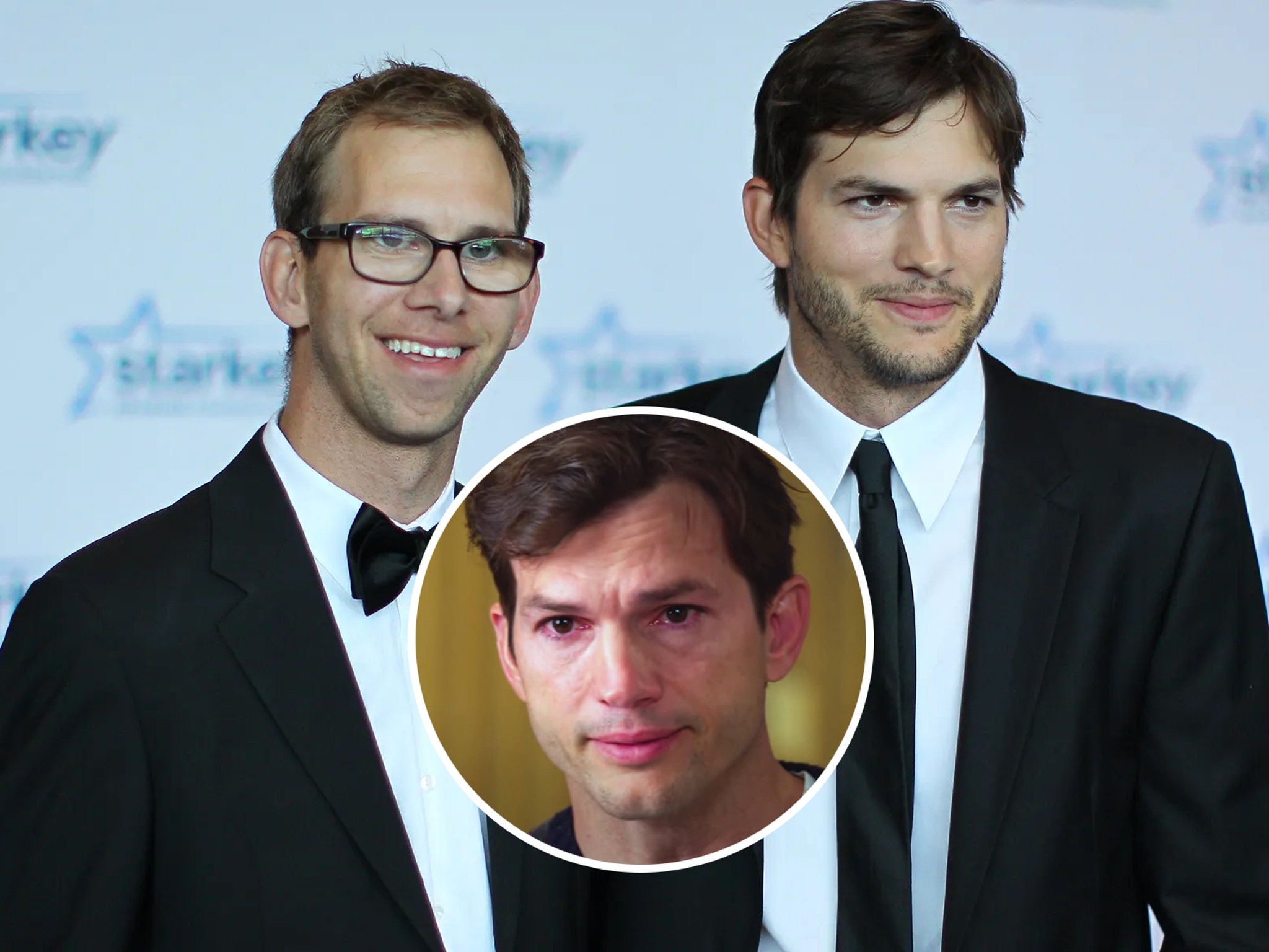 Ashton kutcher tears up recalling twin brothers near death experience