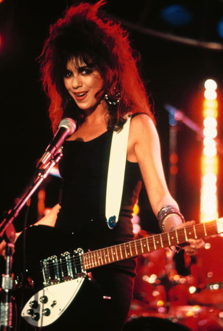 Susanna hoffs of the bangles charming the cameraman during a gig