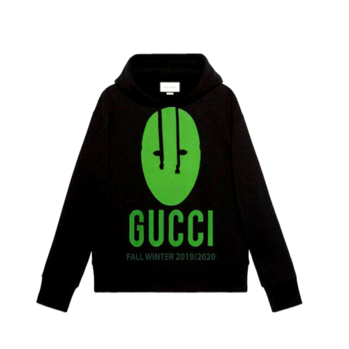 Gucci mask hoodie manifesto green black hooded sweatshirt medium men women real