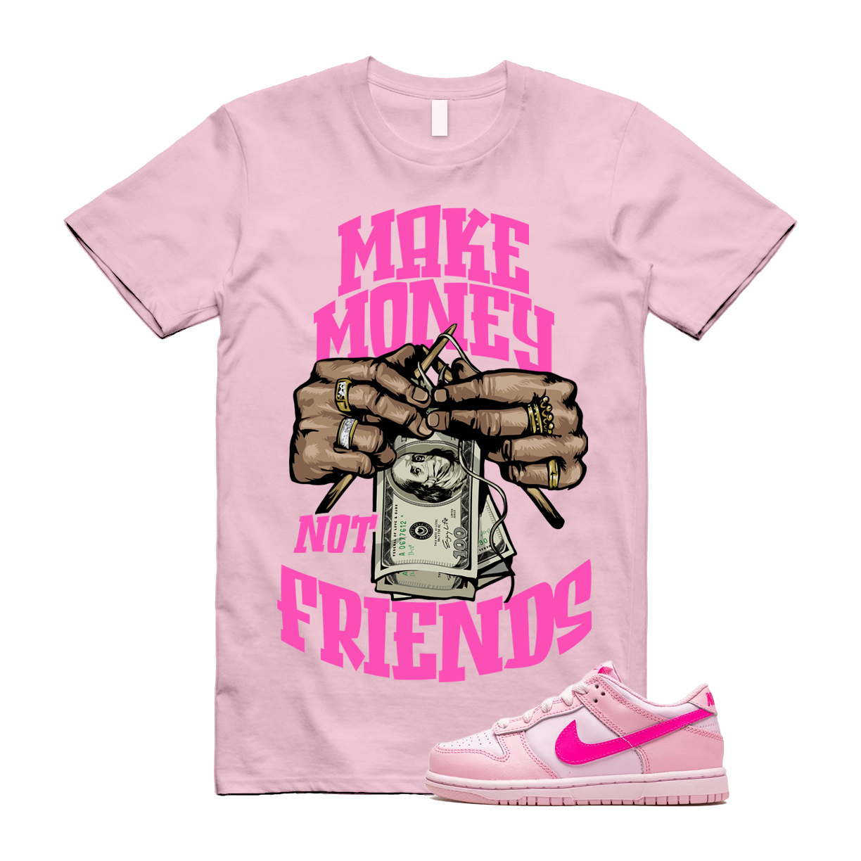 Dunk triple pink valentines day low gs light soft prime t shirt match mm