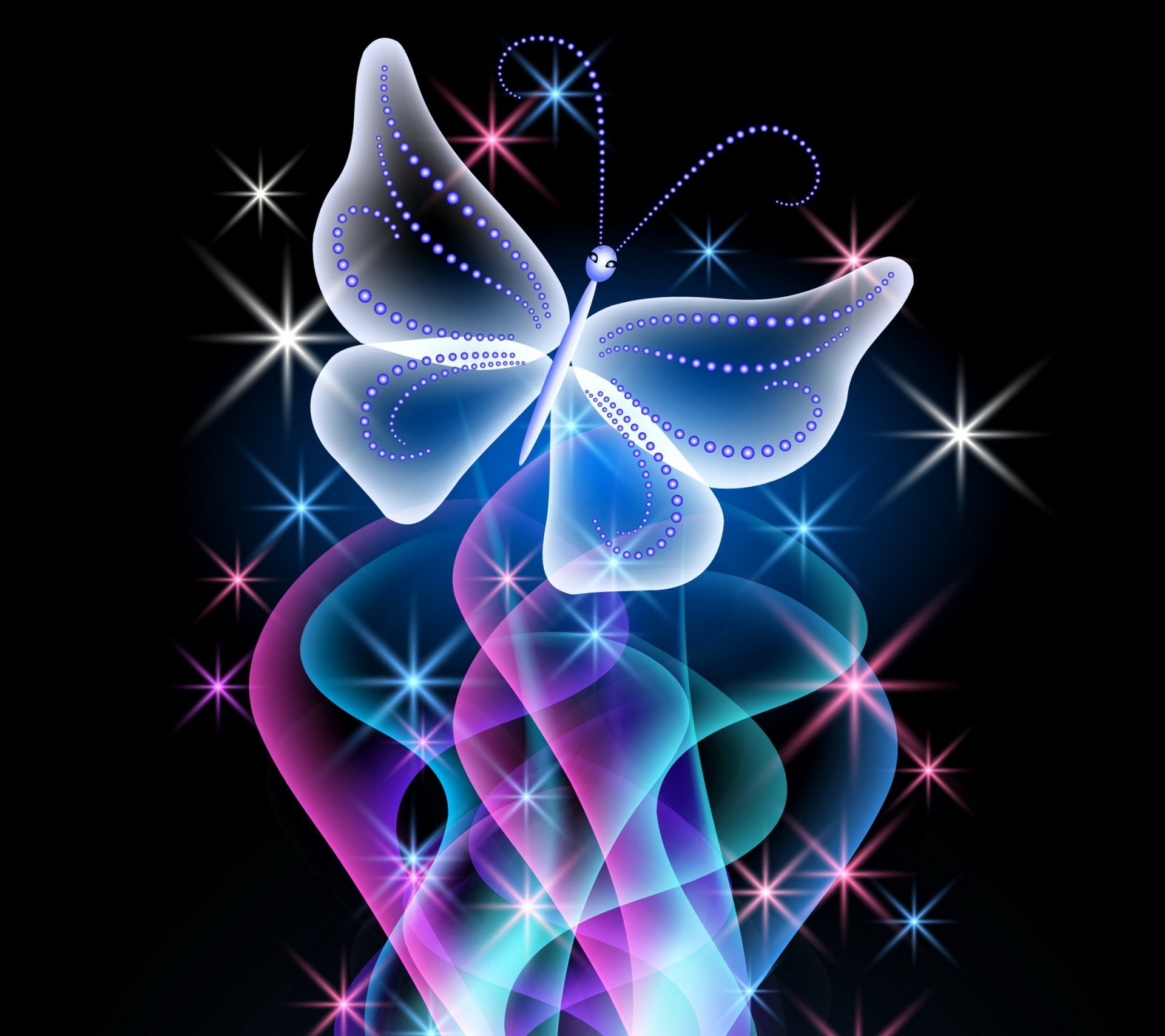 Wallpaper butterfly abstract