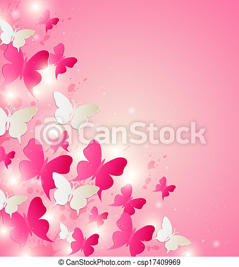 Abstract background with red and white butterflies abstract vector background with red and white butterflies canstock