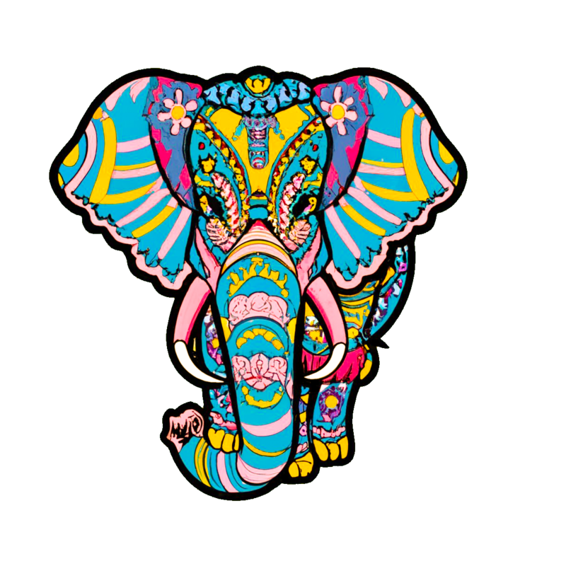 Stylized ethnic boho elephant portrait png png images psd free download