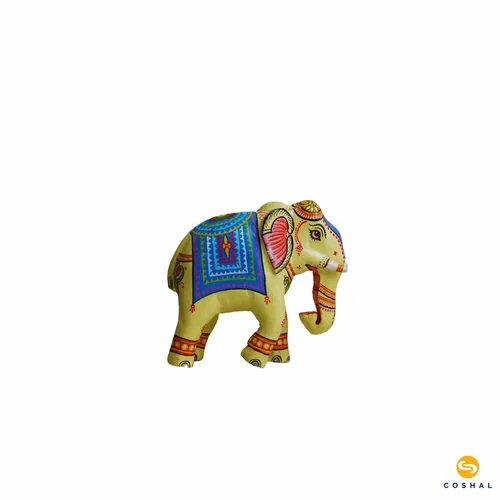 Standing elephant white pattachitra best for table decor coshal od