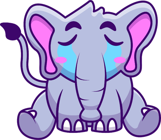 Best crying elephant illustration download in png vector format