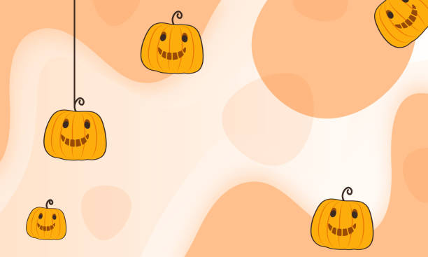 Cute pumpkin halloween background stock illustration
