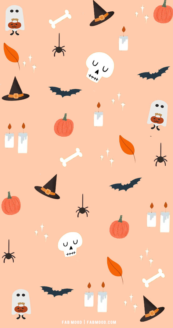 Cute halloween wallpaper ideas spooky peach background