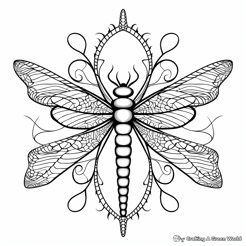 Dragonfly mandala coloring pages