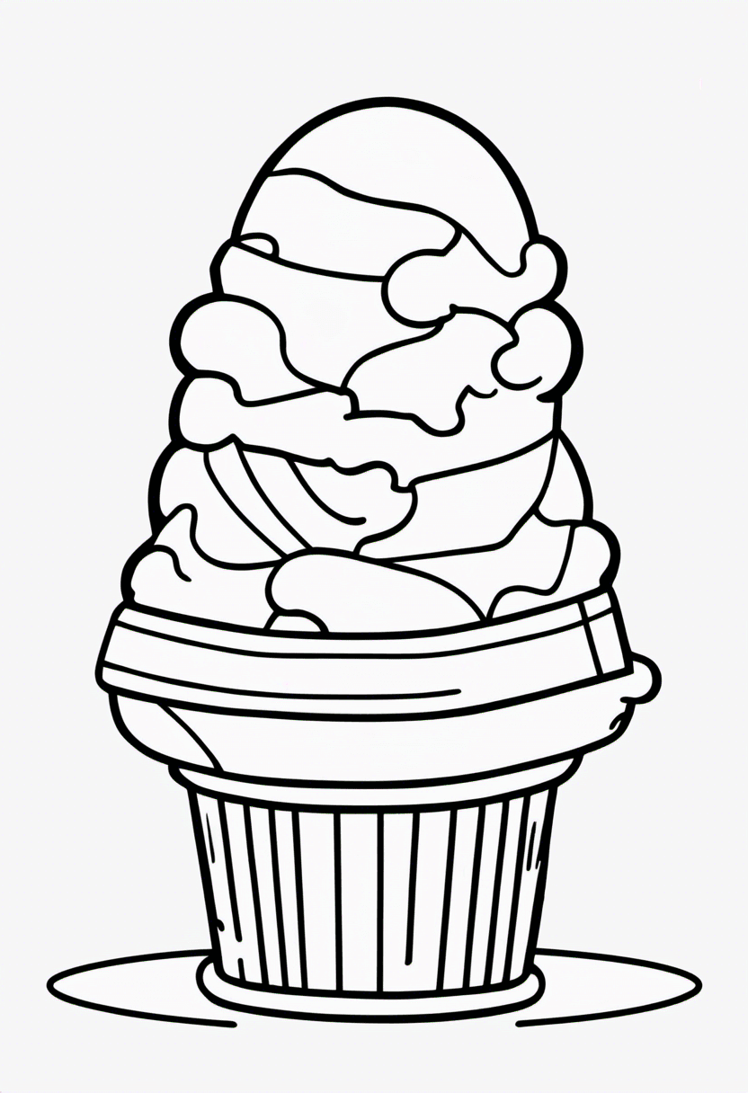Ice cream coloring pages free and printable