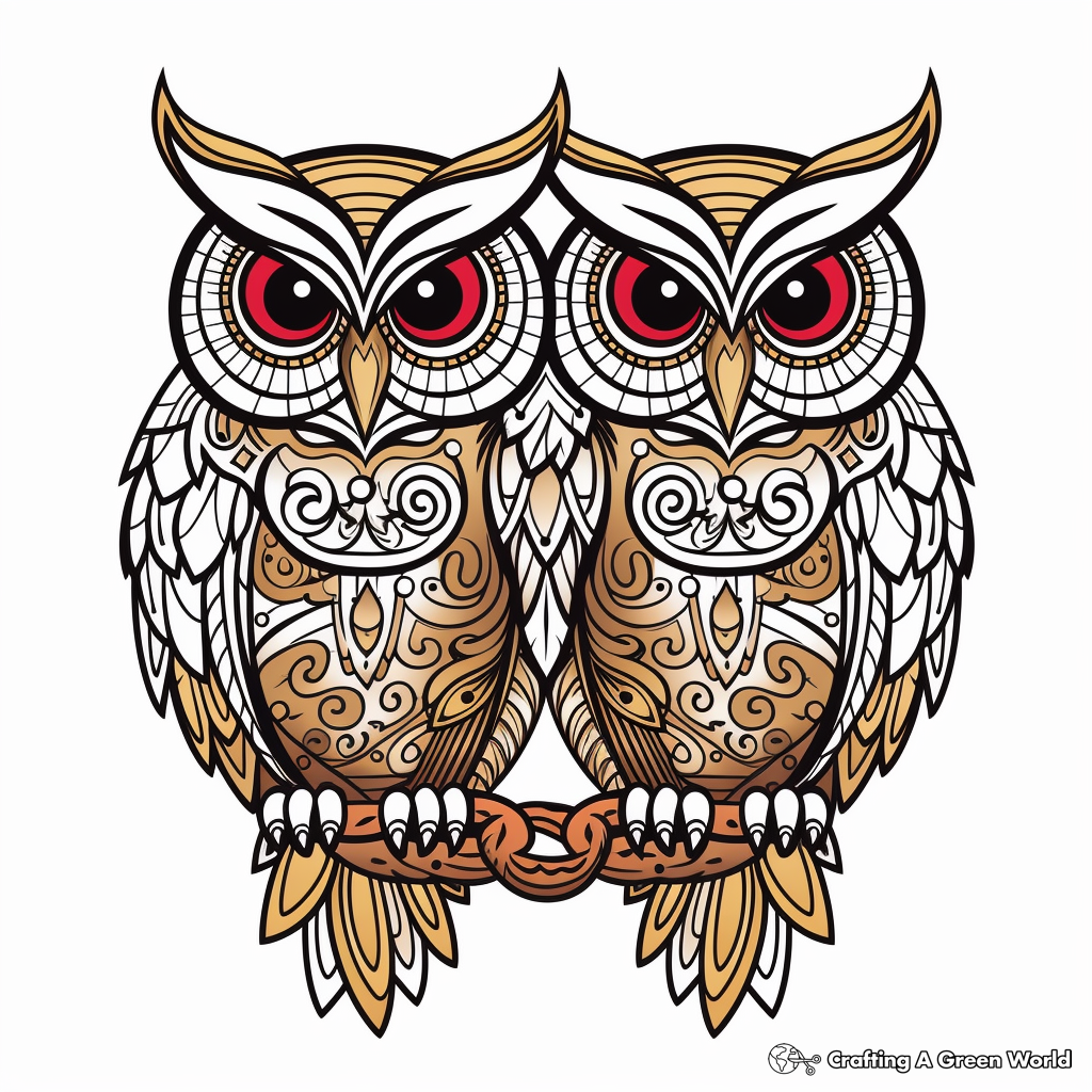 Paisley owl coloring pages