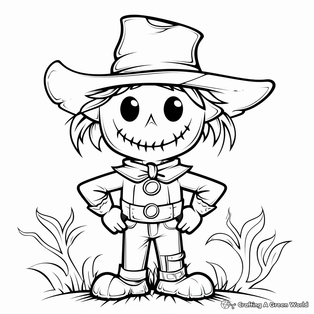 Pumpkin scarecrow coloring pages