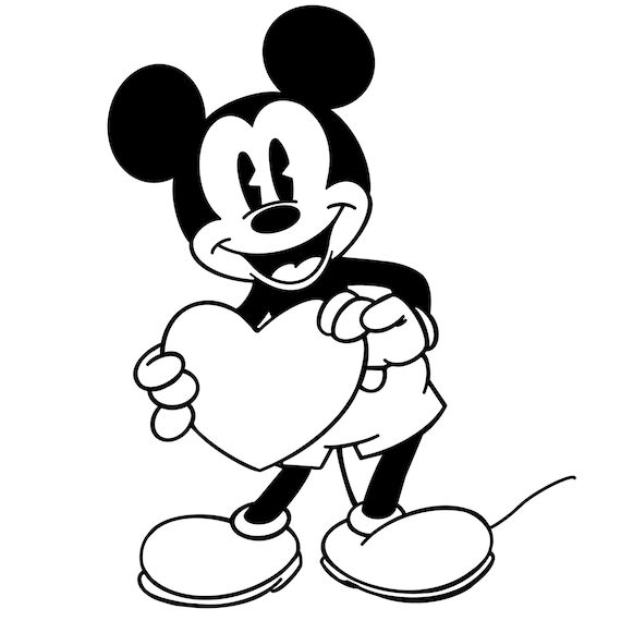 Mickey mouse heart svg file instant download