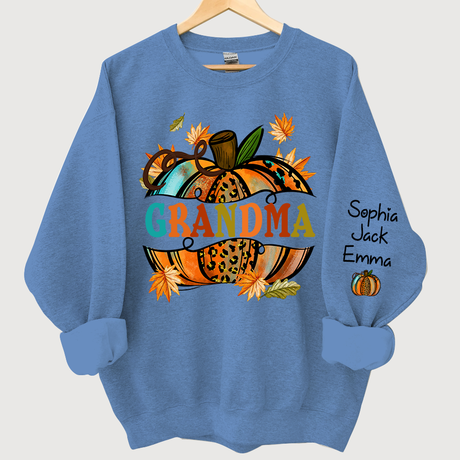 Lofaris grandma autumn pumpkin grandkids custom sweatshirt