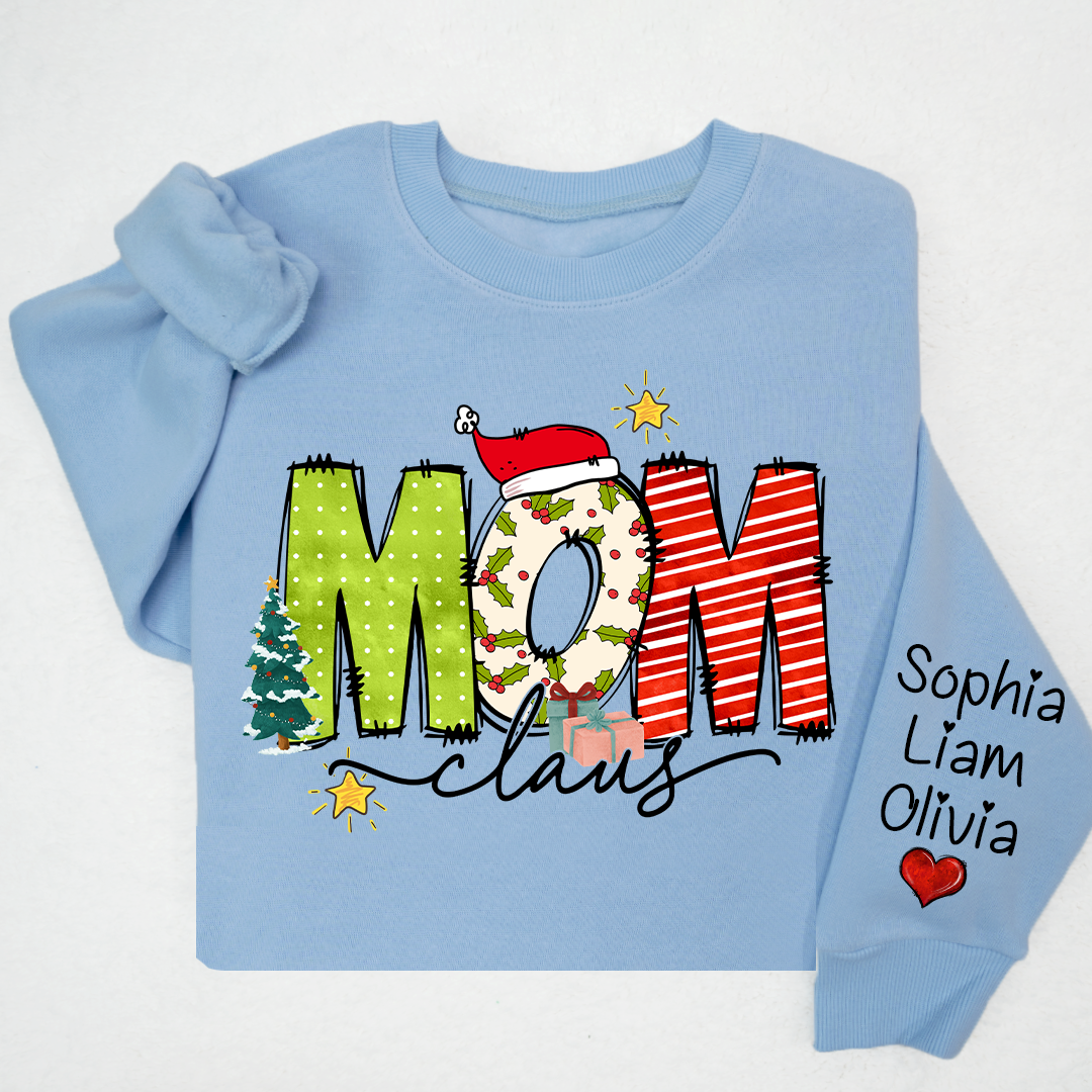 Lofaris christmas clip art mom and kids custom sweatshirt