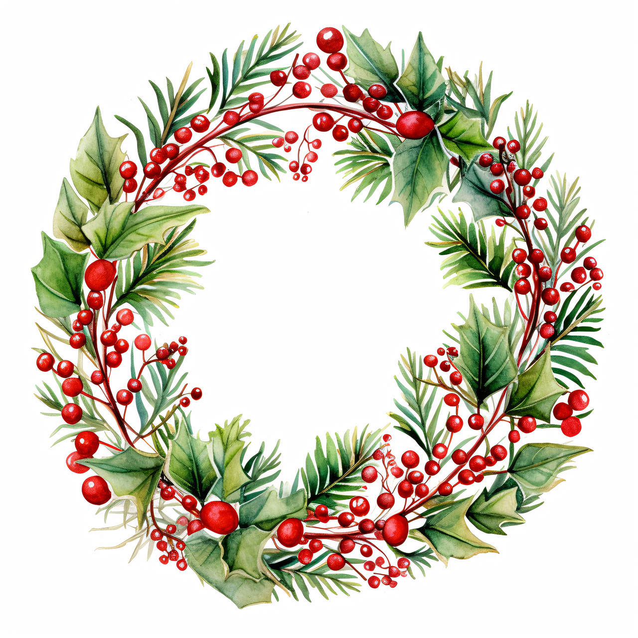 Free holly wreath christmas images