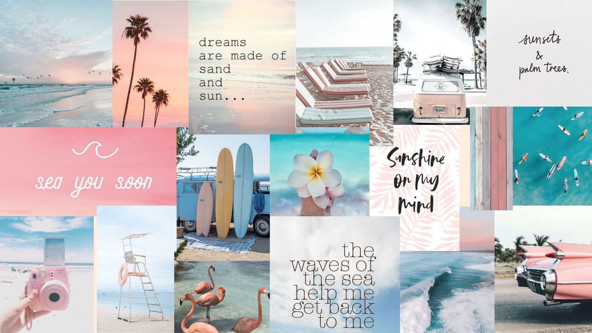 Aesthetic summer collage laptop wallpapers