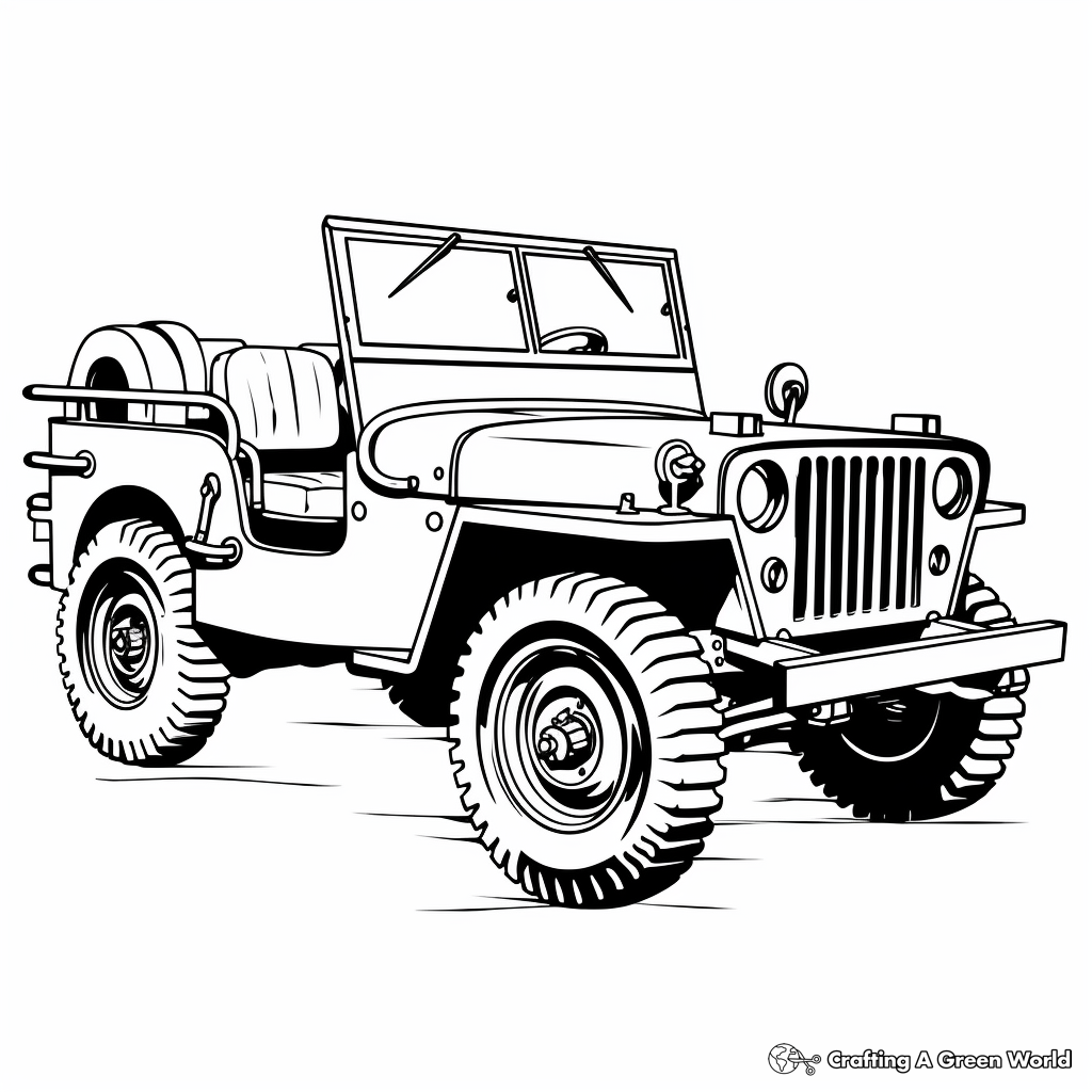 Army jeep coloring pages