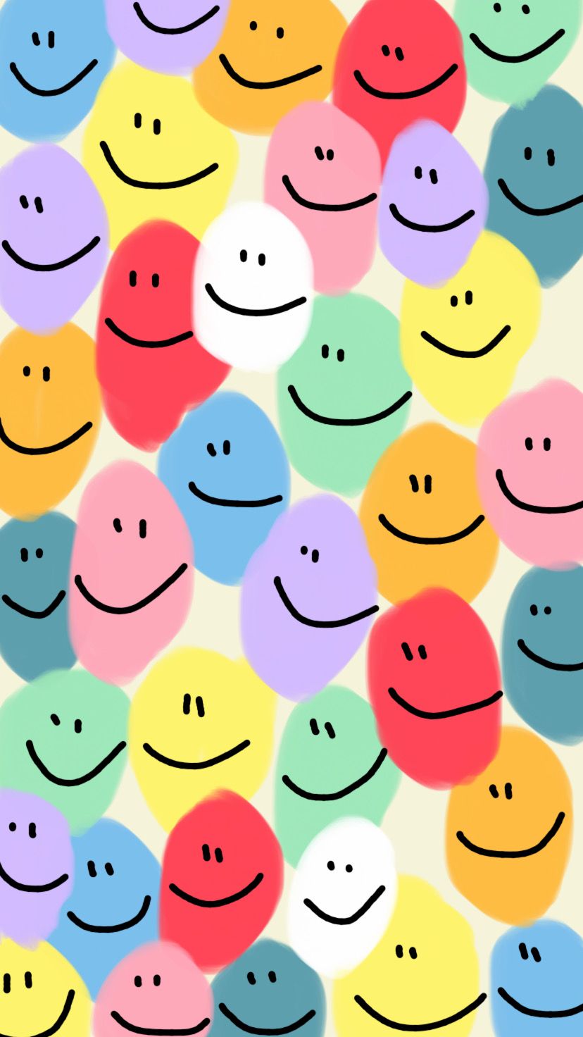 Smiley face wallpaper cute patterns wallpaper art collage wall iphone background wallpaper
