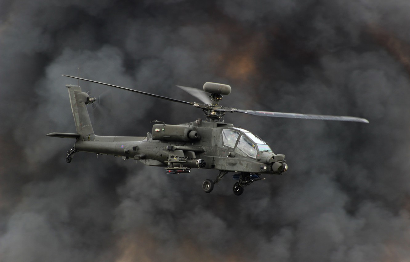 Wallpaper smoke helicopter apache shock ah