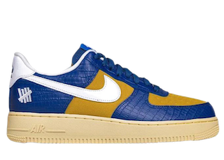 Nike air force undefeated on it croc blue yellow